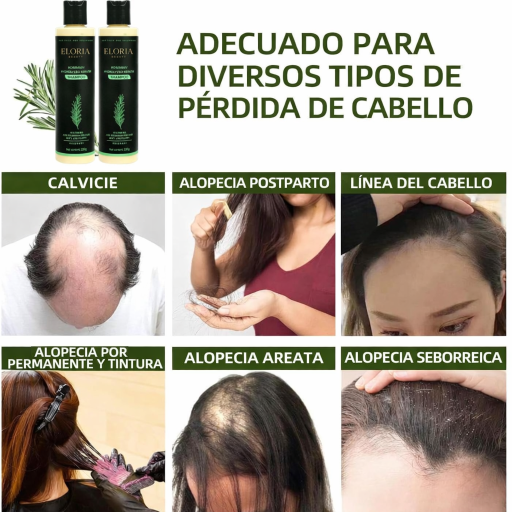 Champú orgánico de romero para el crecimiento del cabello