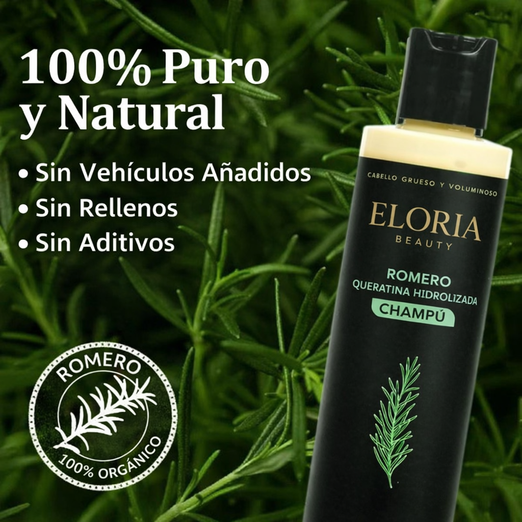 Champú orgánico de romero para el crecimiento del cabello