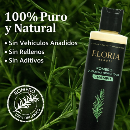 Champú orgánico de romero para el crecimiento del cabello