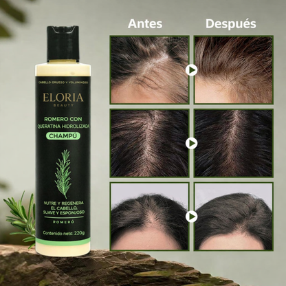 Champú orgánico de romero para el crecimiento del cabello